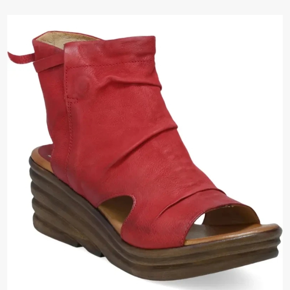 ISO Miz Mooz Red, Blue & White ANNA Wedge Sandals